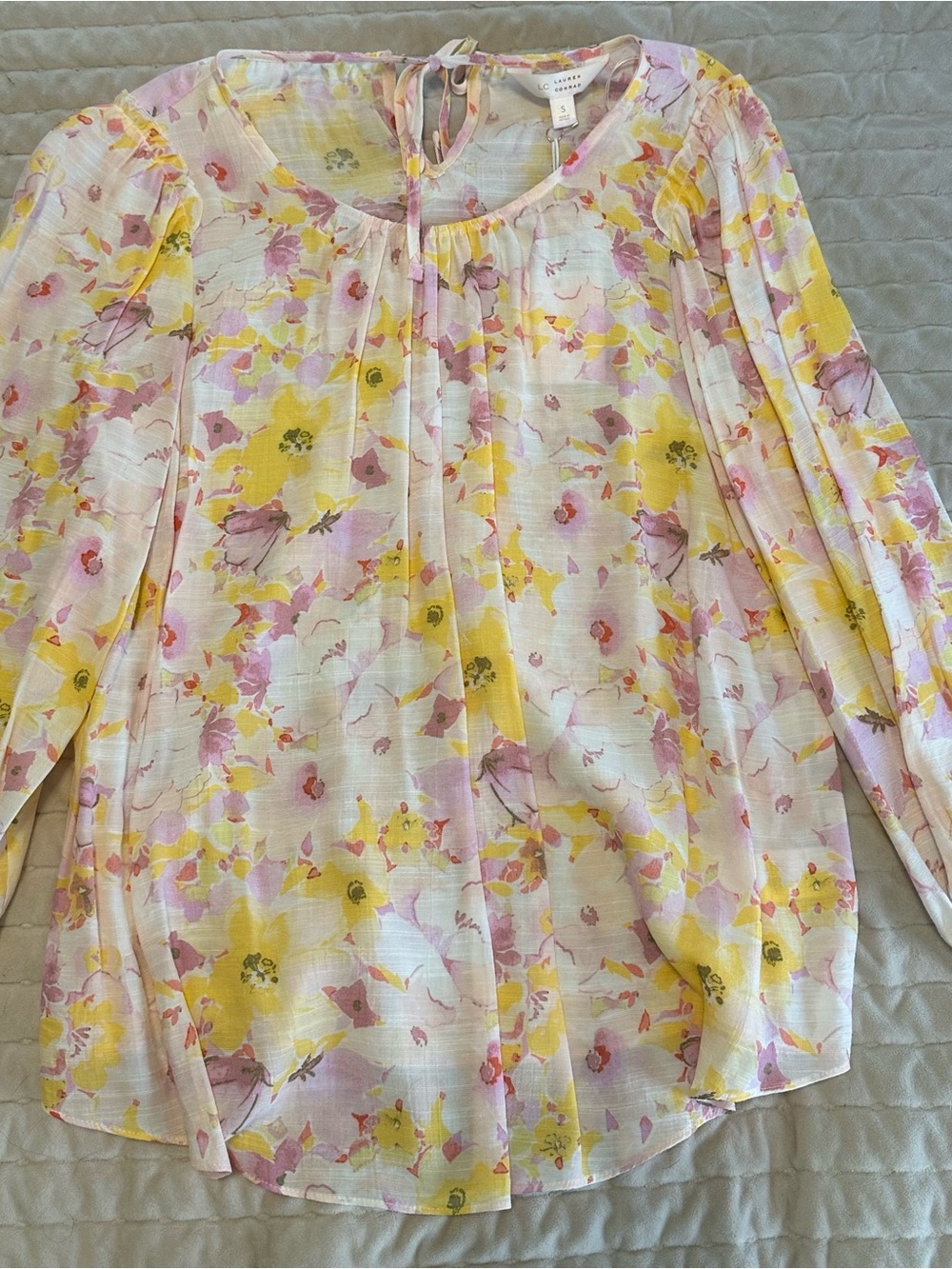 Lightweight Floral Blouse - Pink & Yellow